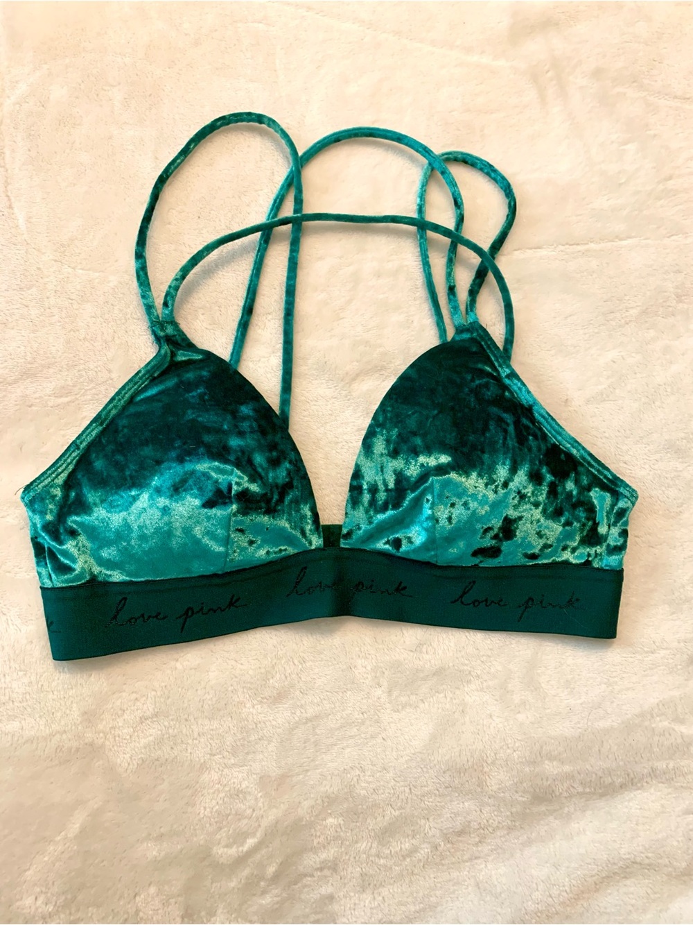 Victoria’s Secret PINK Velvet Triangle Bralette Size Small